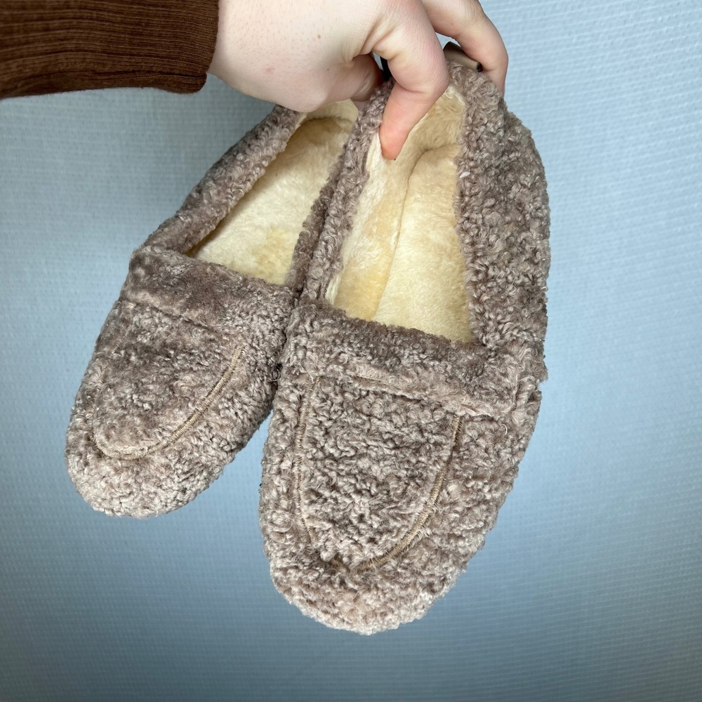 Kloud Cozy‎ 39 Shearling Lined Moc Loafer Slippers Women's Taupe Comfort Slip On